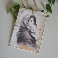 Vintagekort med rispade kanter - Madonna