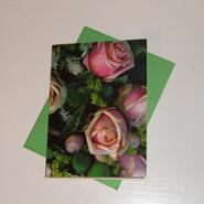 Minikort med rosa rosor