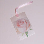Gåvokort med rosa ros