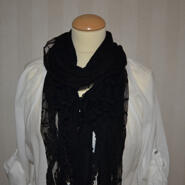 Scarf - svart med bollar