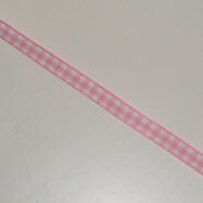 Rutigt band i rosa & vitt