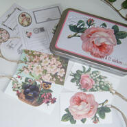 Box med tags och stickers
