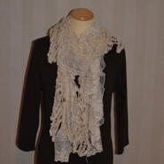 Scarf - creme med spets