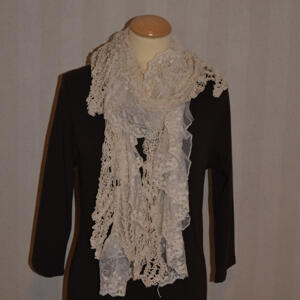 Smycken & sjalar - Scarf - creme med spets