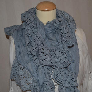 Smycken & sjalar - Scarf - Blå med blommor